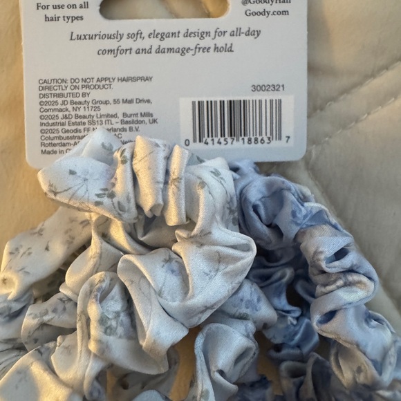 LoveShackFancy Goody Satin Scrunchies - Blue Floral - Picture 4 of 4